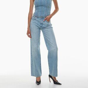 Denim Forum The Farrah Hi-Rise Wide Jean (Size 28)